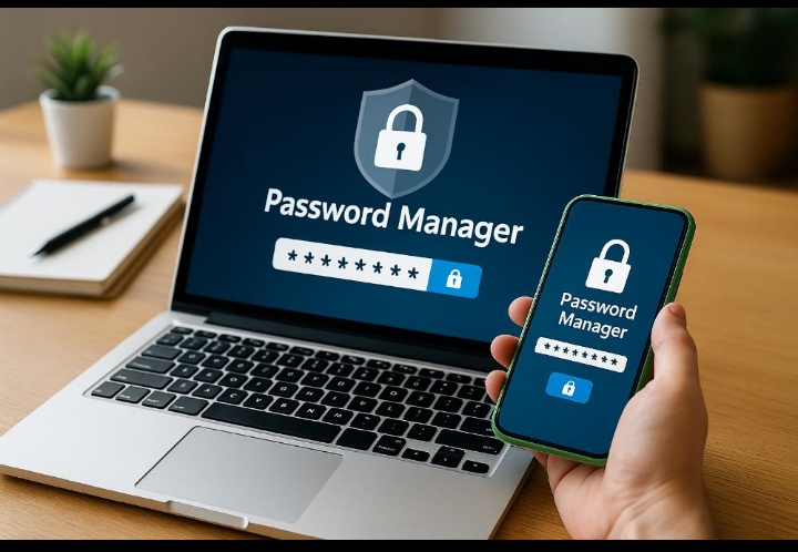 Password manager securely storing login credentials