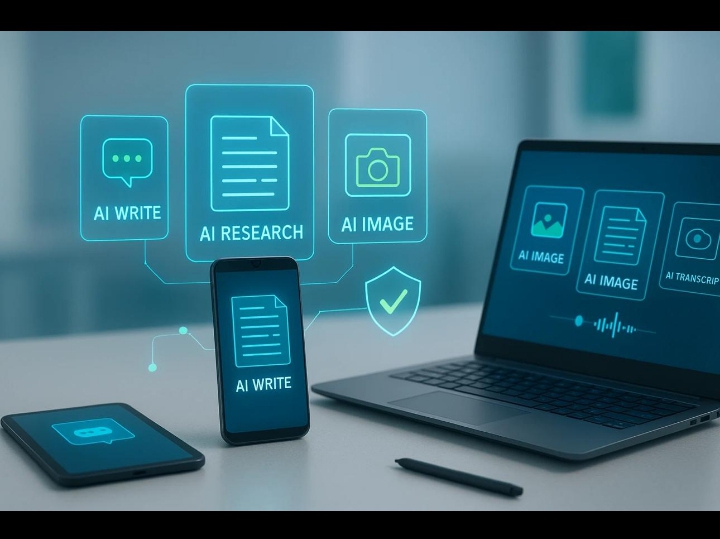 Different types of AI tools for writing images video and productivity