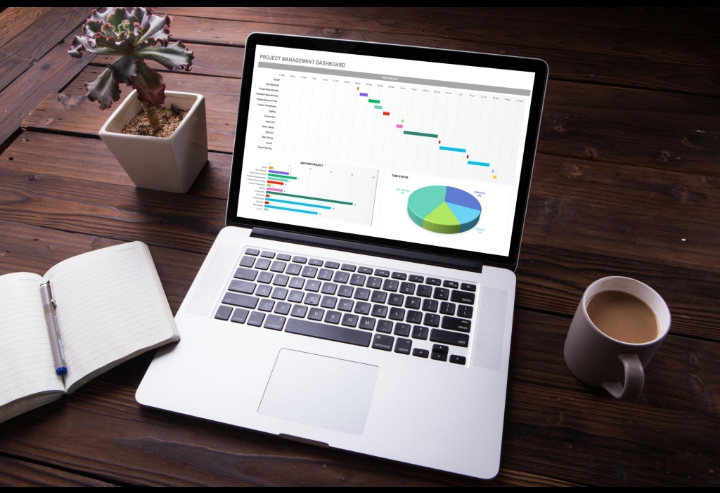 Project dashboard showing progress tracking and analytics