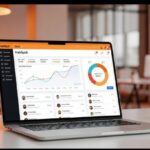 HubSpot CRM dashboard on laptop